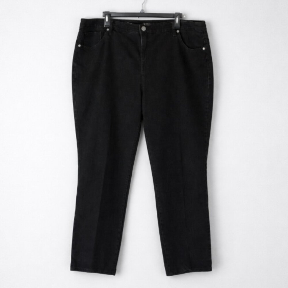 SIZE 22W NINE WEST STRETCH JEANS CIGARETTE FIT BLACK